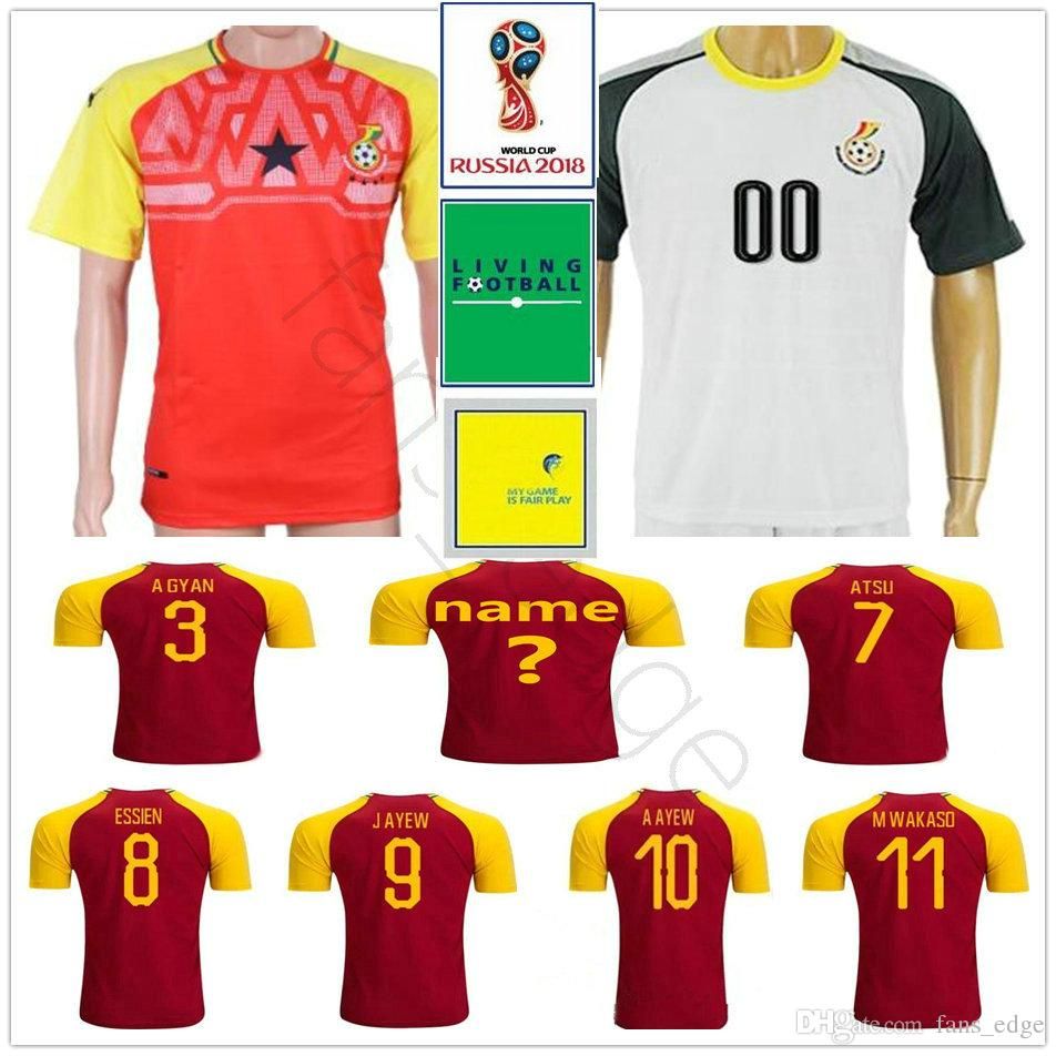 2021 2018 World Cup Ghana Soccer Jersey A GYAN ATSU ESSIEN J AYEW BABA