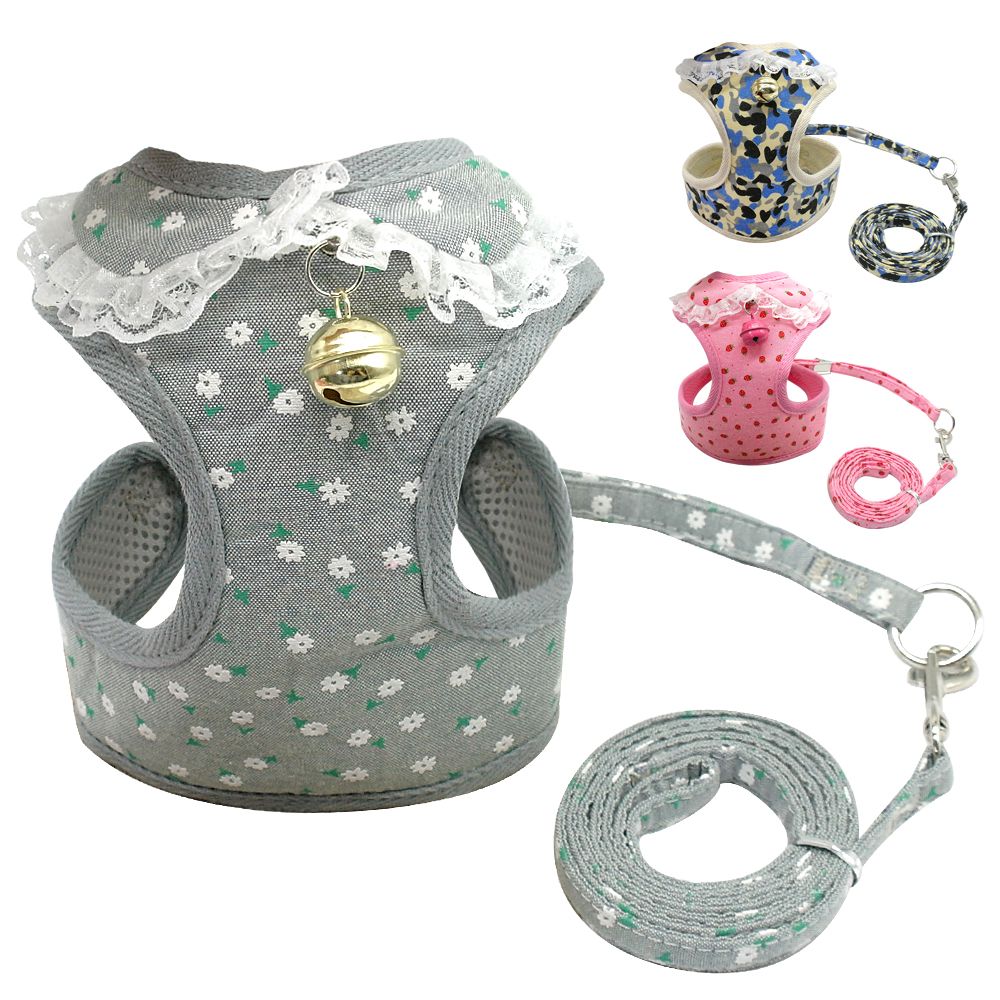 2020 Soft Mesh Pet Puppy Dog Cat Harness Leash Set With ...