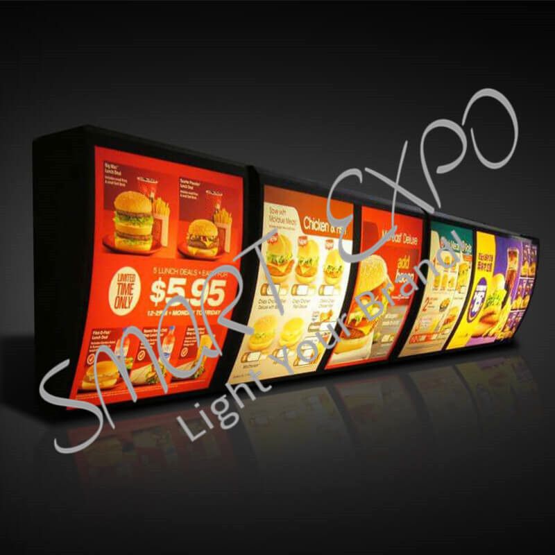 2020 Restaurant Menu Board Light Box Fast Food Store Menu Display Wall