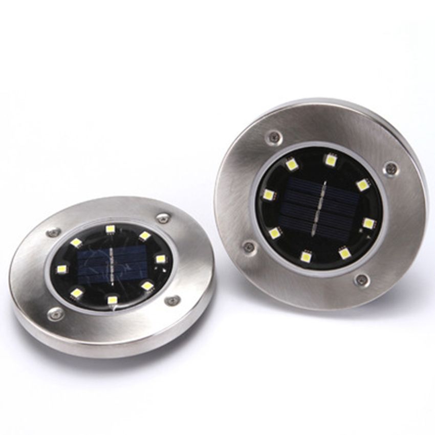 Warm White 8 Led Solar Power Buried Light Ground Lamp Outdoor Path Way Garden Decking Underground Lamps Ljjz156