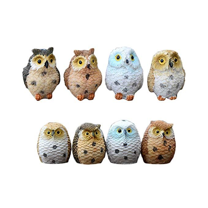 Owl Animal Figurine Ornament Crafts Home Garden Decoration