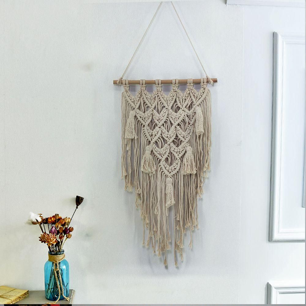 Bohemia Tapestry Home Cafe Decor Handmade Macrame Cotton Woven Wall Art Hanging Carpet For Decoration