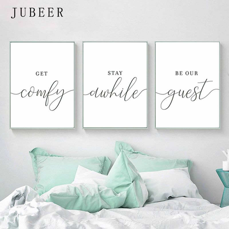 Scandinavian Style Set Of 3 Wall Art Guest Room Posters And Prints Black White Canvas Painting Pictures Bedroom Decorations