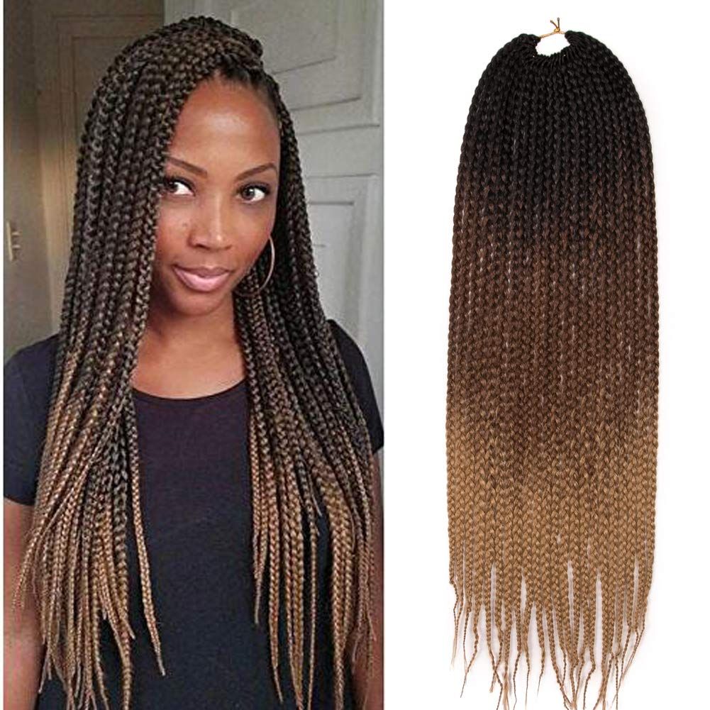 hot! 24inch box braids crochet braids braiding hair extensions 22strands  ombre synthetic hair honey blonde 3s box crochet braid hair