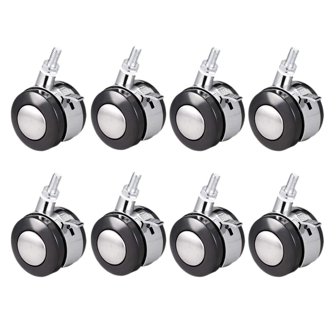 2019 Office Chair Casters Plastic Zinc Alloy 2 Inch Twin Wheel With 2019 Office Chair Casters Plastic Zinc Alloy 2 Inch Twin Wheel With Brake M8 X 15mm Threaded Stem Swivel Caster 44 Lb Load Capac From Jmqj66