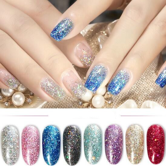 Nail Polish Super Sparkle Effect Platinum Uv Gel Art Blend Varnish Nail Polish Super Sparkle Effect Platinum Uv Gel Art Blend Varnish