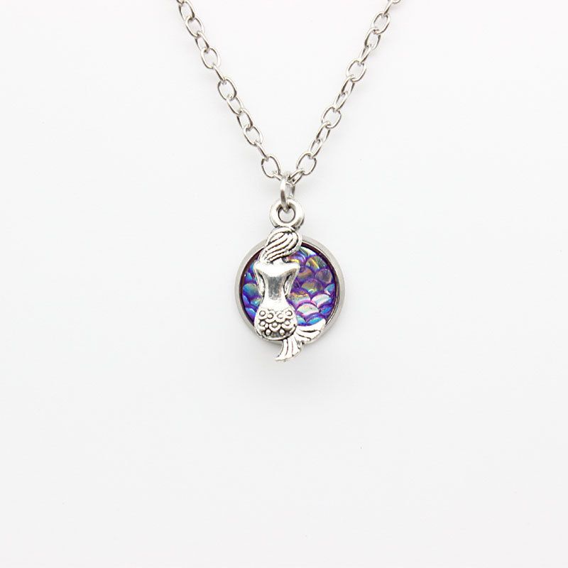 Summer Retro Alloy Bohemian Multicolor 2019 New Fashion Cool Mermaid Necklace Fish Scales Symphony Flat Diamond Pendant Jewelry