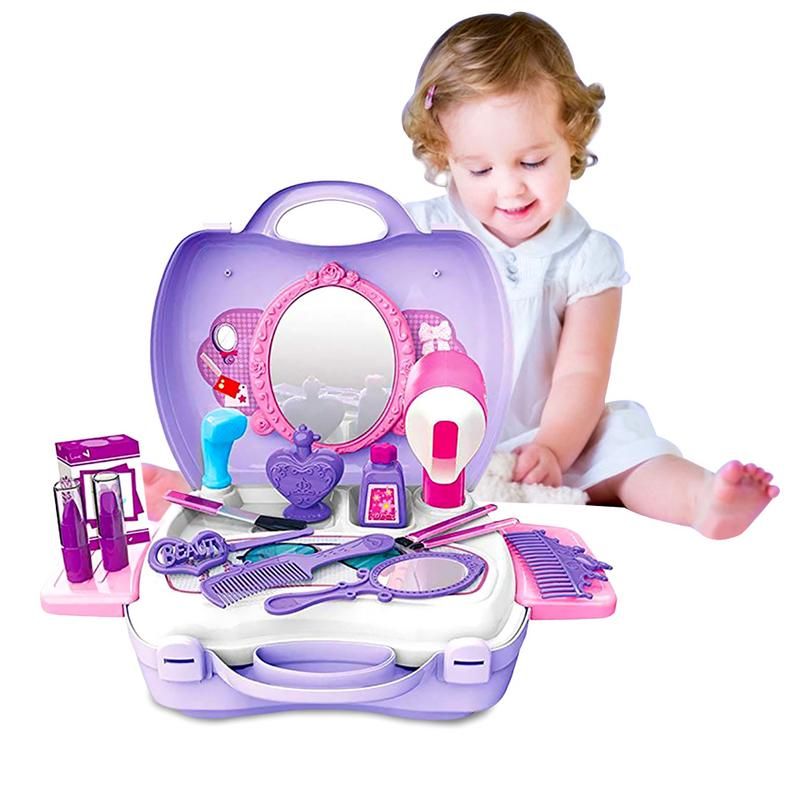 New Children Beauty Kids Make Up Cosmetic Bag Carry Case Pretend