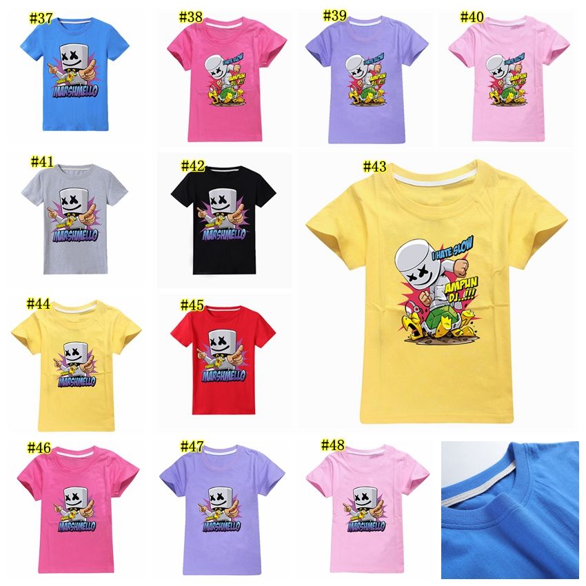 Marshmello Shirt Big Kids Designer Clothes Boys Tops Marshmello T Shirt Dj Music Children T Shirts Summer Tops Tees Mma1547 50pcs - 