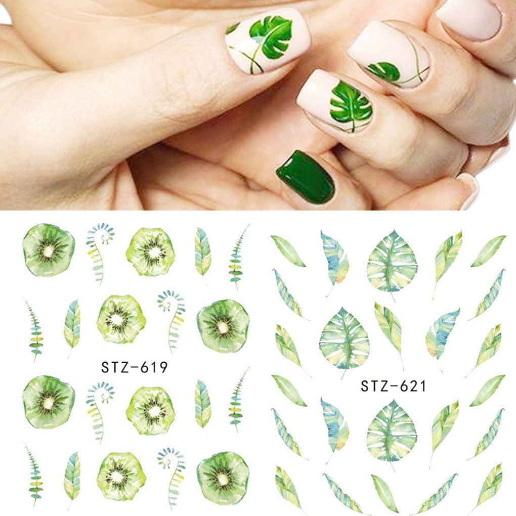 Women Leaf Nail Wrap Sticker Transfer Image Girls Diy Nail Tatoos Women Leaf Nail Wrap Sticker Transfer Image Girls Diy Nail Tatoos