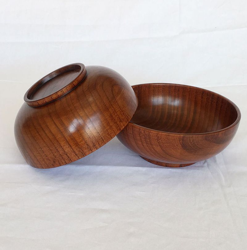 Wooden Bowls Noddle Rice Eating Wooden Bowl Japanese Style Rice Wood