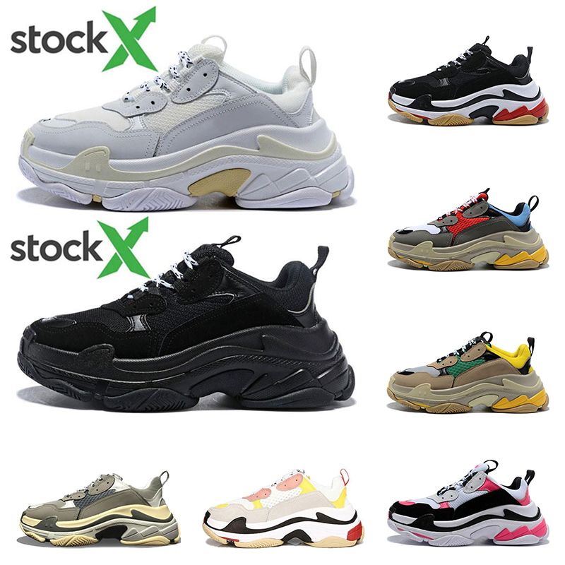 2020 Stock X Triple S Designer Shoes Sneakers For Men Black White Gray ...