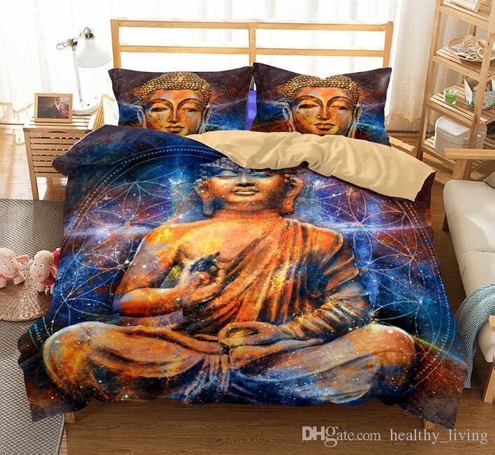 Us Au Size Luxury Bedding Set Duvet Buddha Printed Bed Cover Set