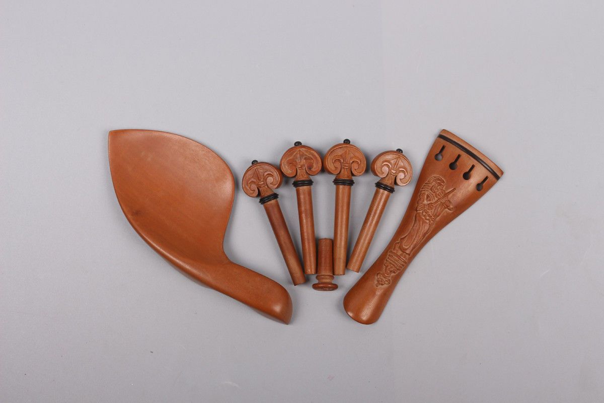 2020 4/4 Violin Kit Violin Peg Tailpiece Fine Tuner Chinrest Rosewood Pattern Carved From