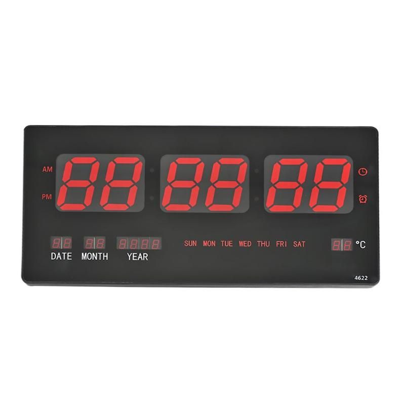 New Electronic Perpetual Calendar Usb Digital Display Temperature Alarm Clock Eu Plug Large Table Desktop Clocks Led