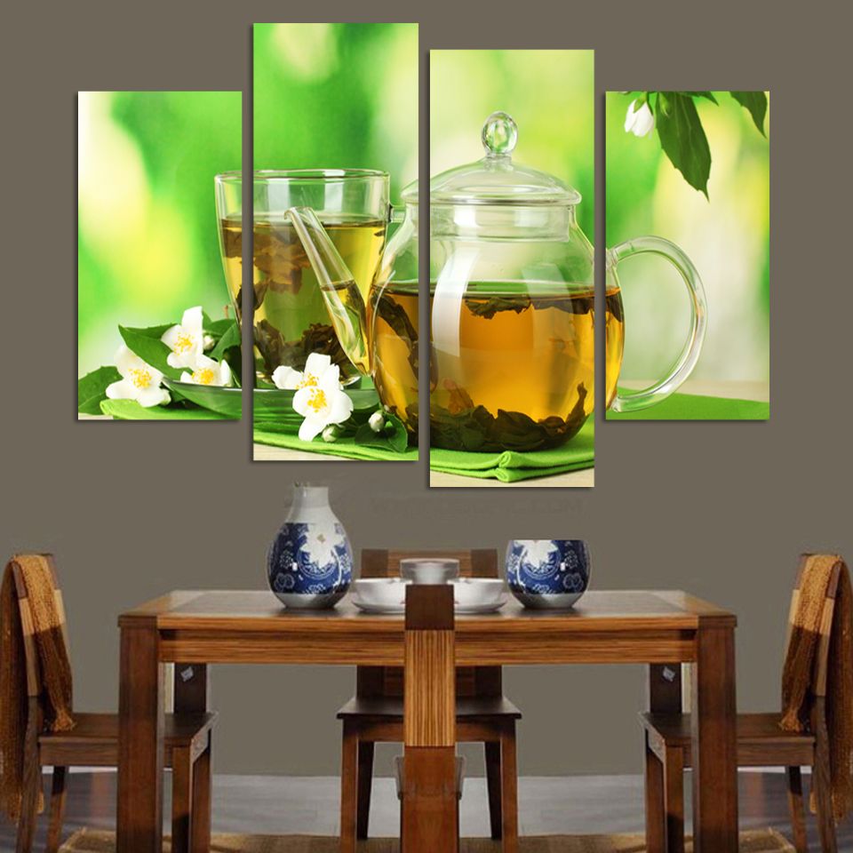 2019 4 Panels Modern Kitchen Art Modular Pictures Painting