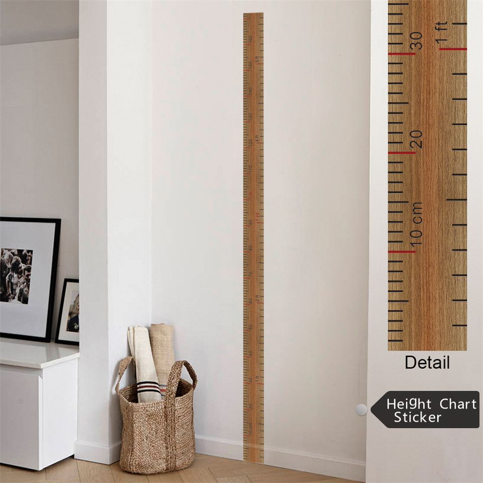 Large Wooden Ruler Height Chart