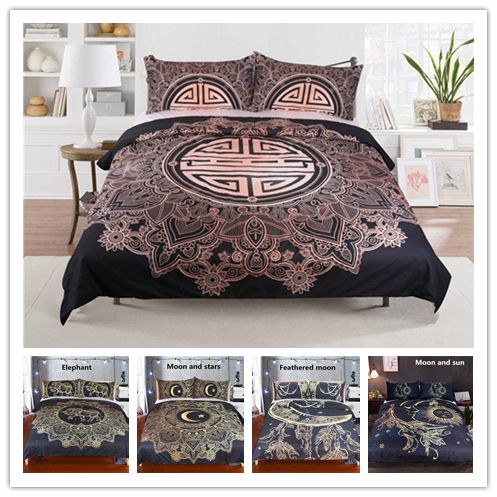 Home Textile Bedding Set With Gold Plated Single Double King Size