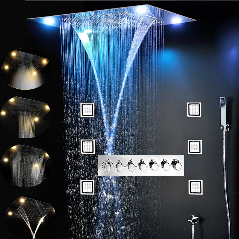 2020 2019 Modern Luxury Shower Set Electric LED Concealed Large