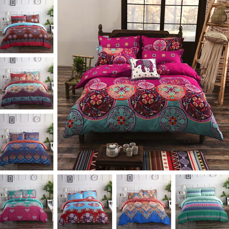 Vintage Style Duvet Cover Set 1 Bed Cover 2 Pillow Case Polyester