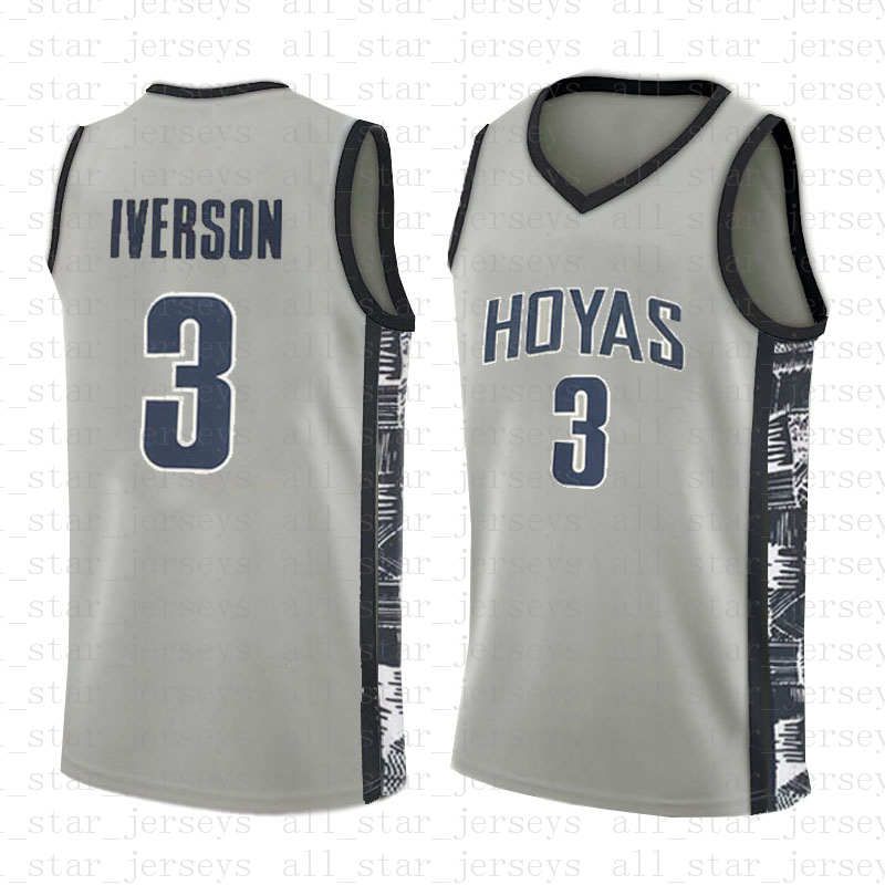 2020 NCAA Lower Merion Basketball Jersey Georgetown 3 Allen 3 Iverson ...