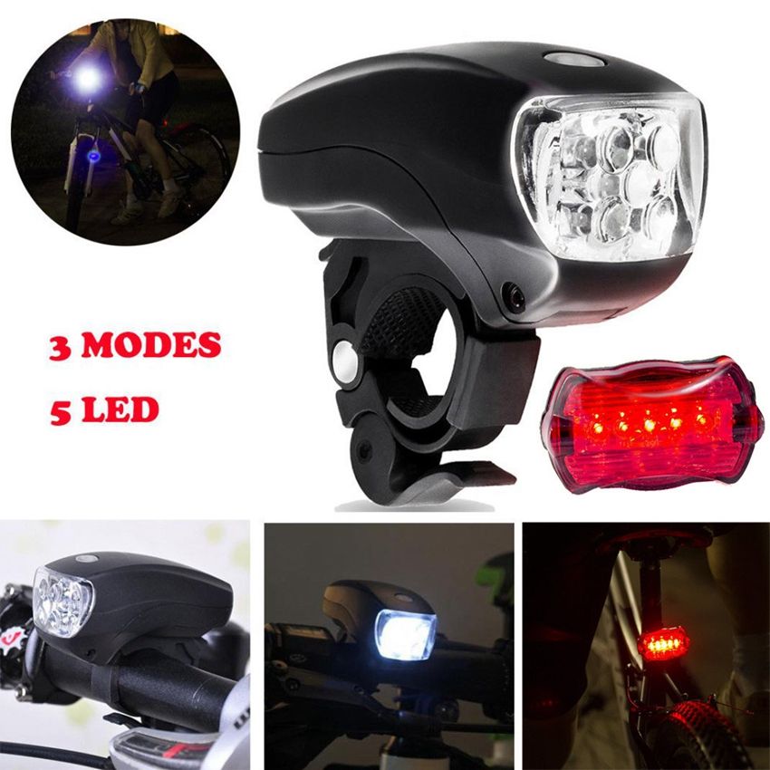Bike Bicycle 5LED Front Light Torch Headlight Safety Light Lamp 3-Modes Waterproof Flashlight Bicycle Light LJJZ39