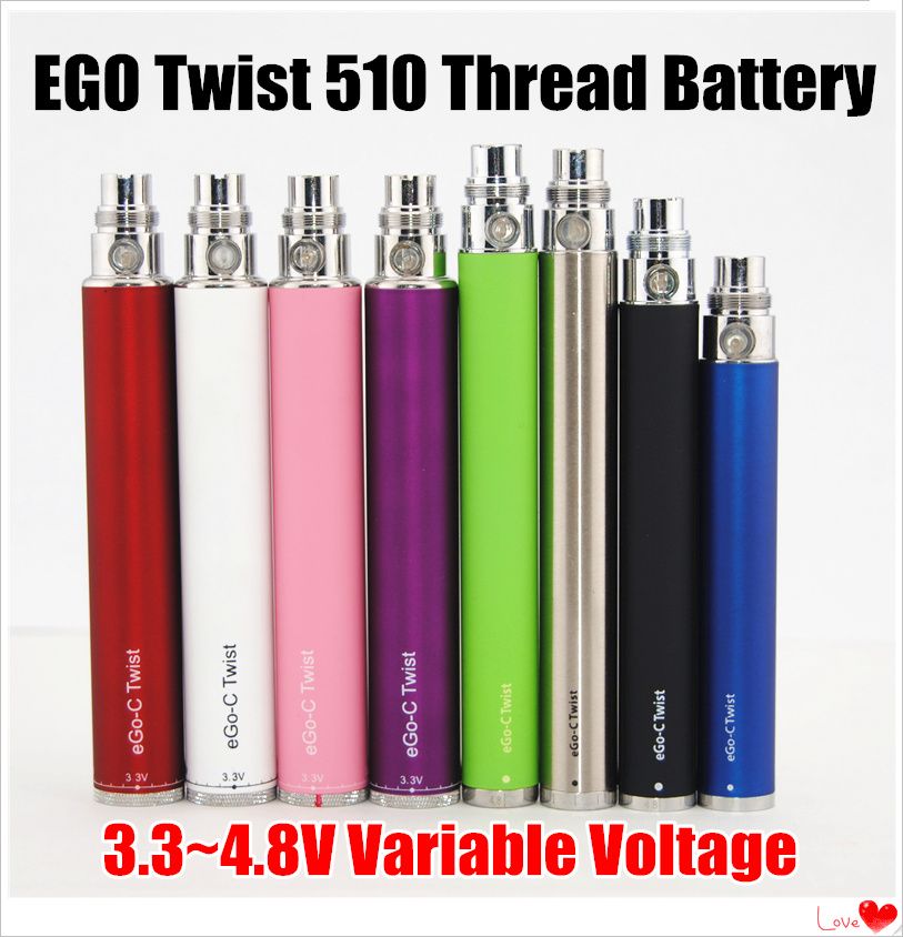 EGO Twist 510 Thread Battery E Cigs 650 900 1100 1300 MAh Ego C Twist 3