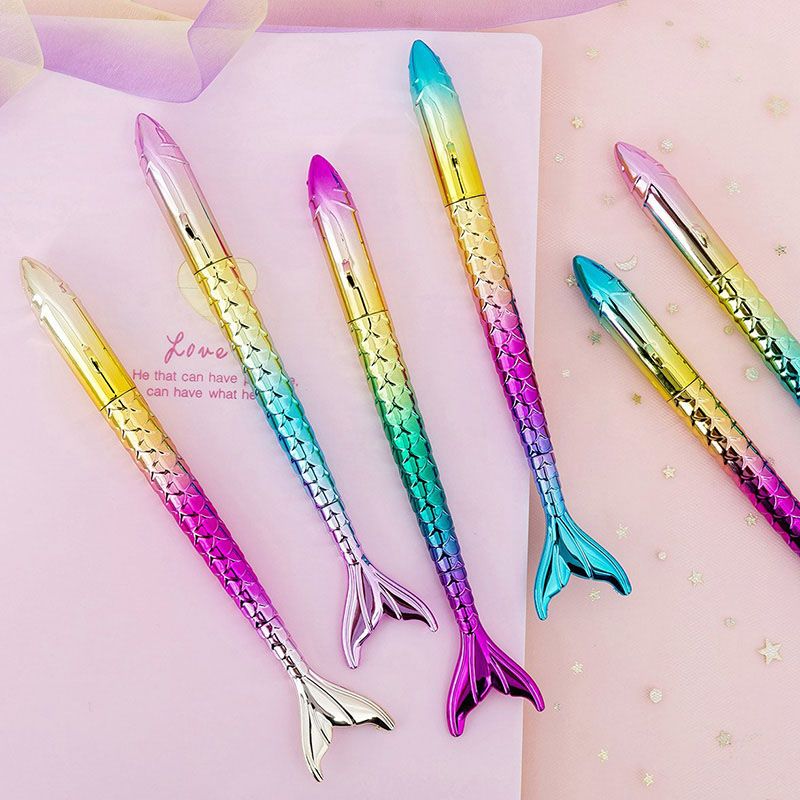 Qiajie 5 PCS Mermaid stylos à bille Bureau créatif poisson stylo pour enfants femmes Party Supplies