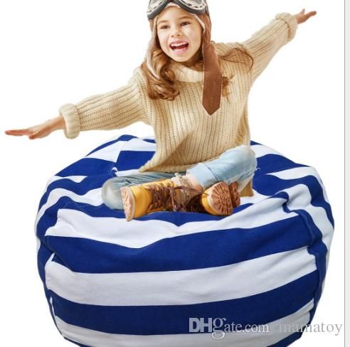 Kids Storage Bean Bags 16inch Toys Beanbag Chair Bedroom Stuffed Animal Room Mats Portable Clothes Storage Bag