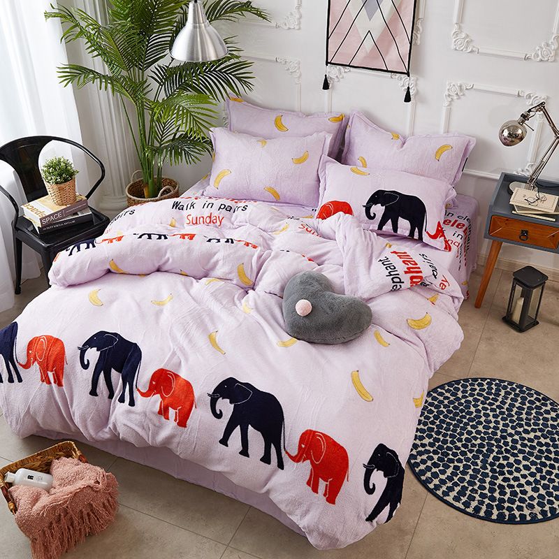 Home Bedding Fleece Set Cereus Bed Linen Flannel Caroset Home Bedding Fleece Set Cereus Bed Linen Flannel Caroset Elephant Winter 3 Duvet Cover Queen King Size Quilt