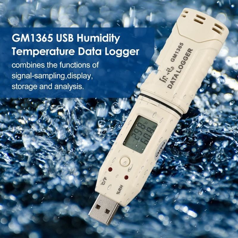 2021 GM1365 Humidity Temperature Data Logger Meter LCD Digital Auto USB