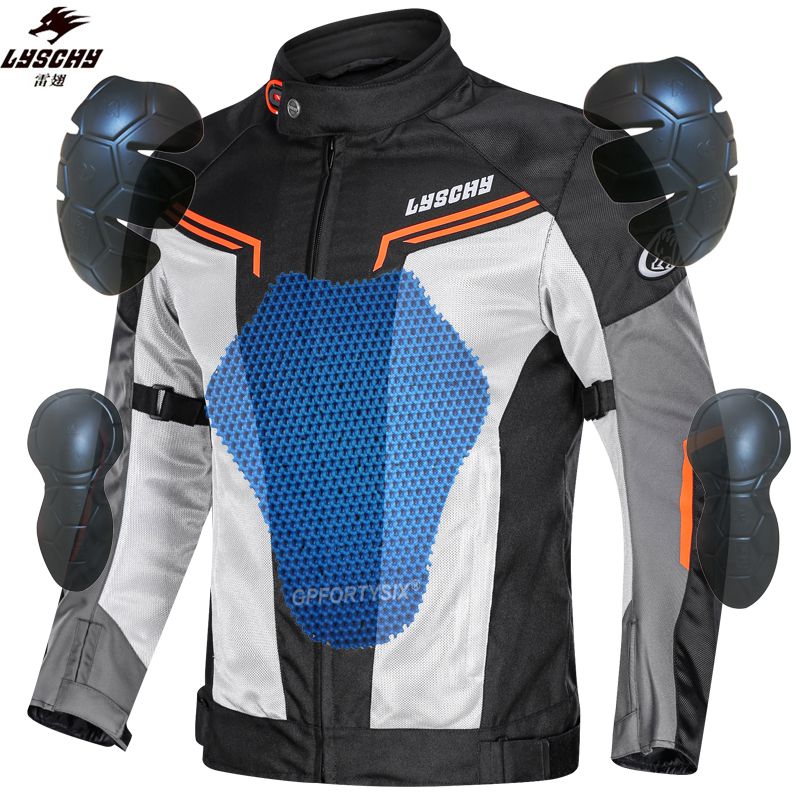 2021 LYSCHY Summer Breathable Mesh Motorcycle Jacket Motorbike Riding Jacket Motorcycle Full