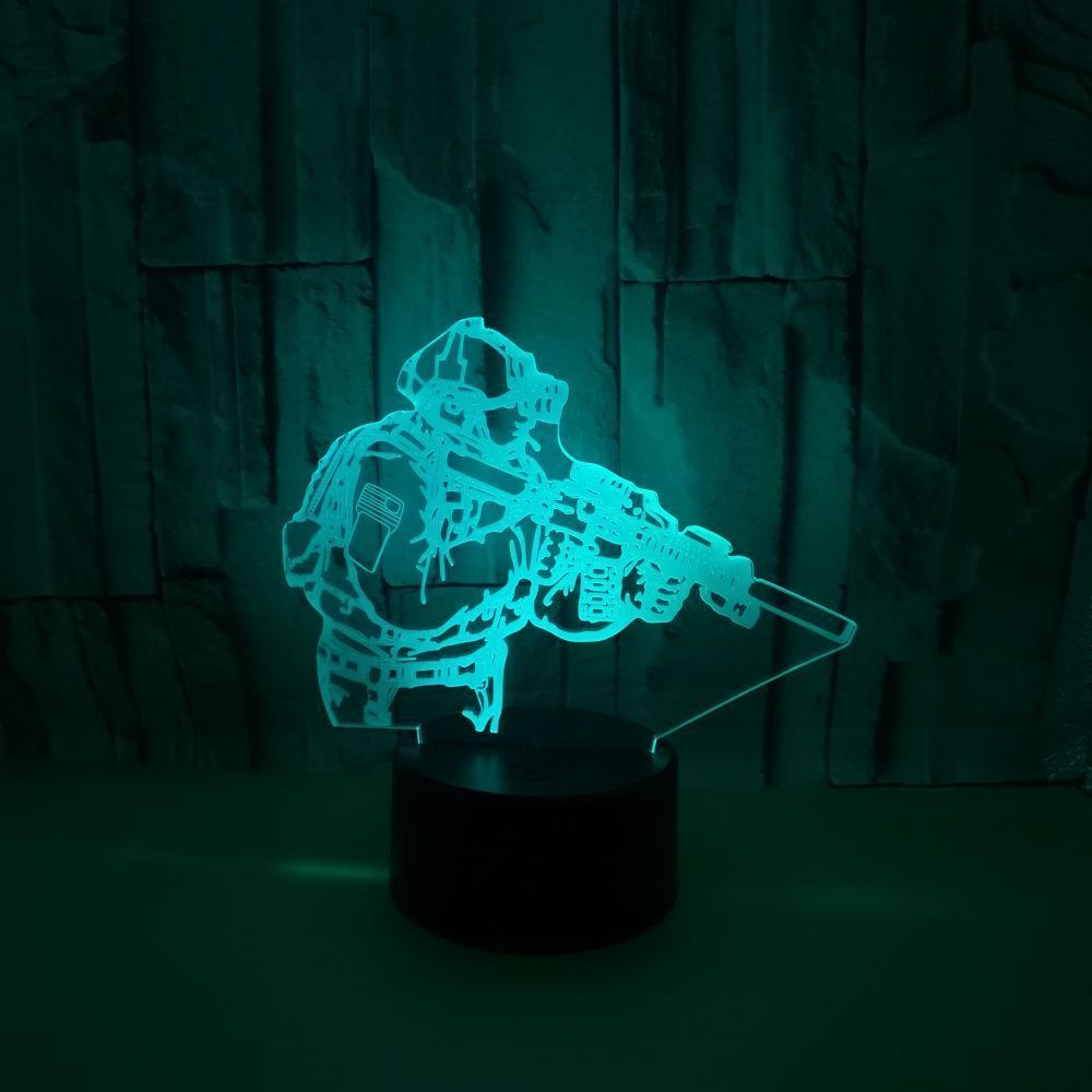 Colorée Led Télécommande Figure Rang Originalité Lampe Bureau 3d Et Dossier Tactile Soldats Personnalisé Nouveau sQrhtd
