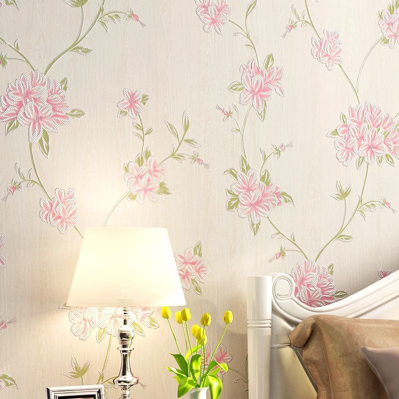 Großhandel Romantische Koreanische Stil Rosa Blume 3d Tapete Für ... Großhandel Romantische Koreanische Stil Rosa Blume 3d Tapete Für ...