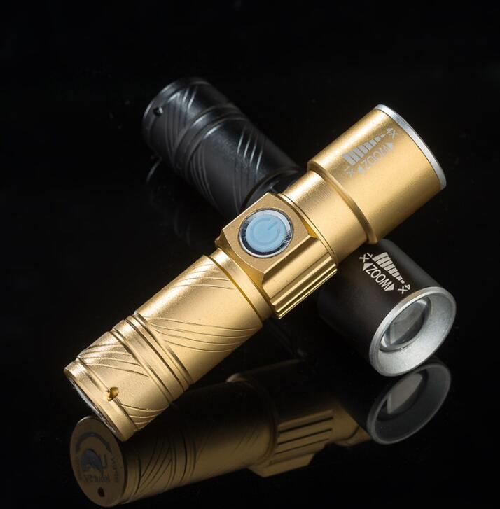 USB Charging Mini Portable LED Torch Aluminum Alloy Flashlight for Camping Emerg