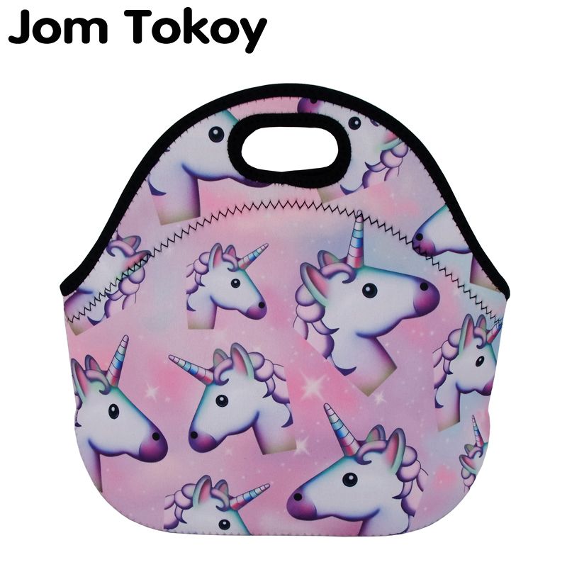 2019 Jom Tokoy Unicorns Thermal Insulated 3d Print Lunch Bags For Women