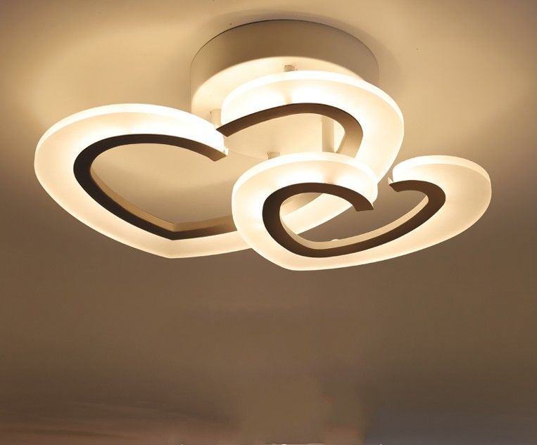 Plafoniera Camera Da Letto : Acquista romantico doppio cuore led plafoniera camera da letto