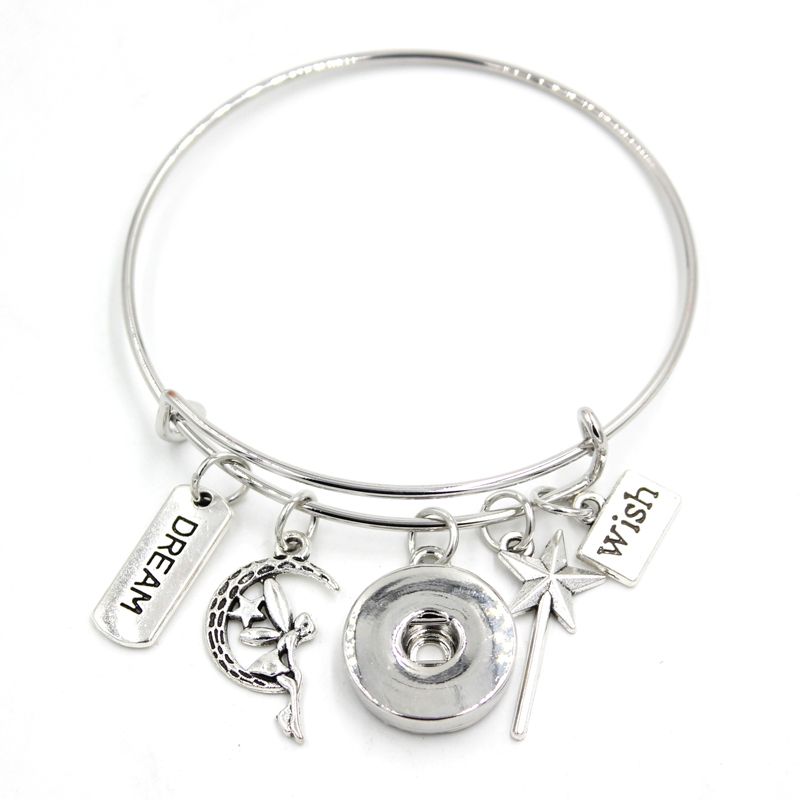 Cham Cham real pulsera de cuero negro de cuero metal-pulsadores