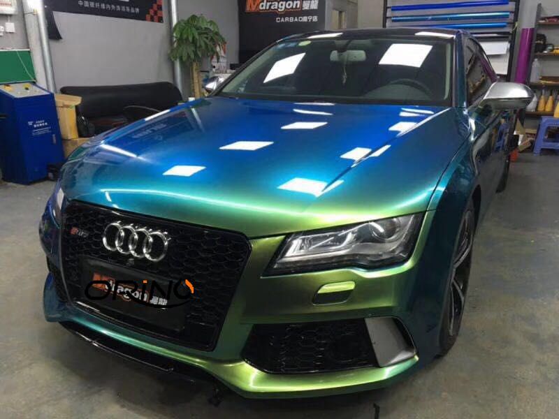 2020 Super Gloss Metallic Jungle Green Vinyl Car Wrap Foil Air Free Metal Glossy Forest Green