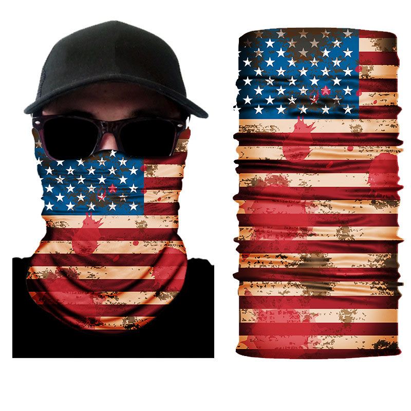 / USA Flag Pattern Bandanas Various Patterns Tubular Bandanas American Polyester Flag Shields
