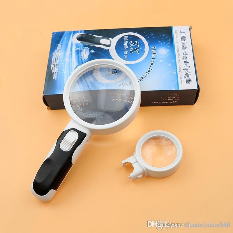 2021 Loupes High Quality Magnifiers 2 LED 5X 10X Handheld Magnifier