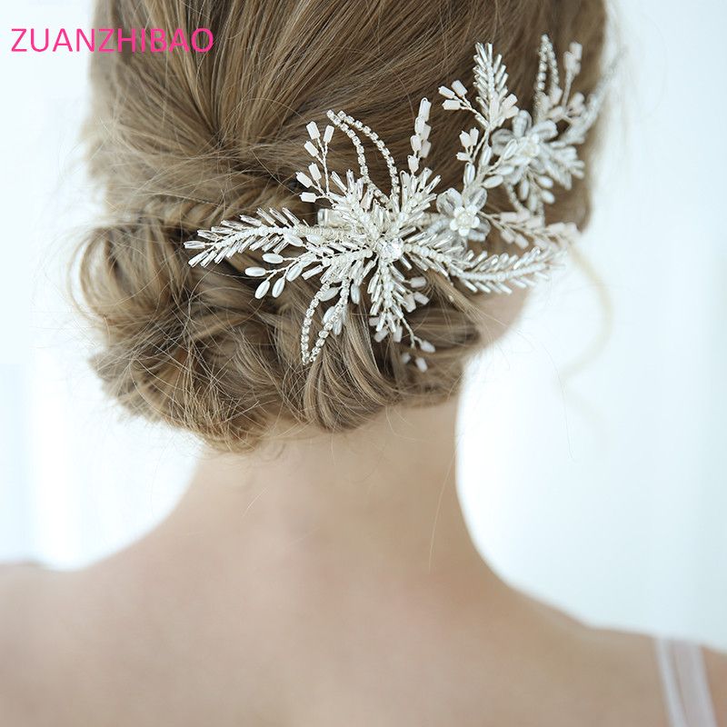 2019 2019 Luxury Handmade Leaf Flower Bridal Hair Accessories