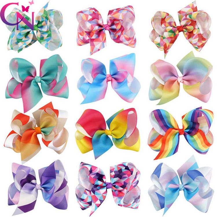 one piece Girls Handmade stunning Hair Bow with Alligator Clip Ribbon leopard
