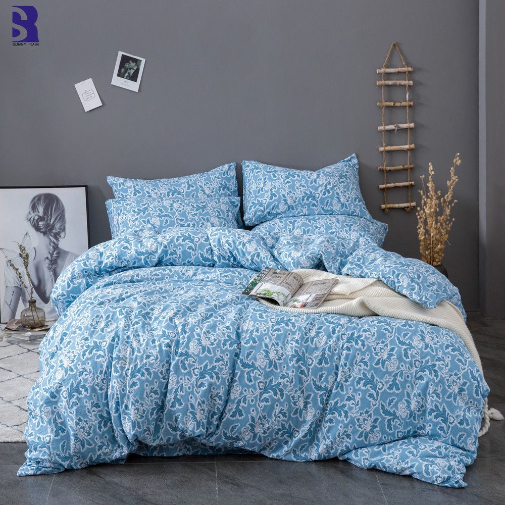 Sunnyrain Printed King Size Bedding Set Duvet Cover Queen Bed Uk Sunnyrain Printed King Size Bedding Set Duvet Cover Queen Bed Uk Us Twin Kids Sets White Gray Comforter From
