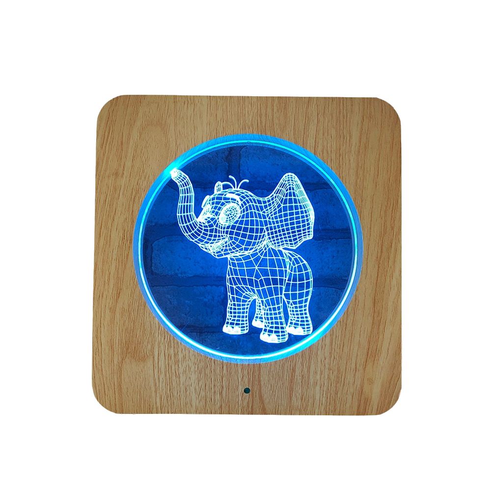 2019 Wooden Carving Acrylic Lamp Led Elephant Baby 3d Night Light 2019 Wooden Carving Acrylic Lamp Led Elephant Baby 3d Night Light Animal For Home Decoration Lamps Best Gift Child