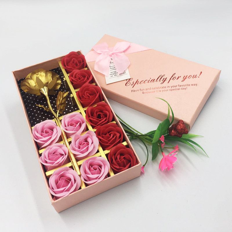 2020 12 Artificial Flowers Gift Box Roses Valentine'S Day Gift Family