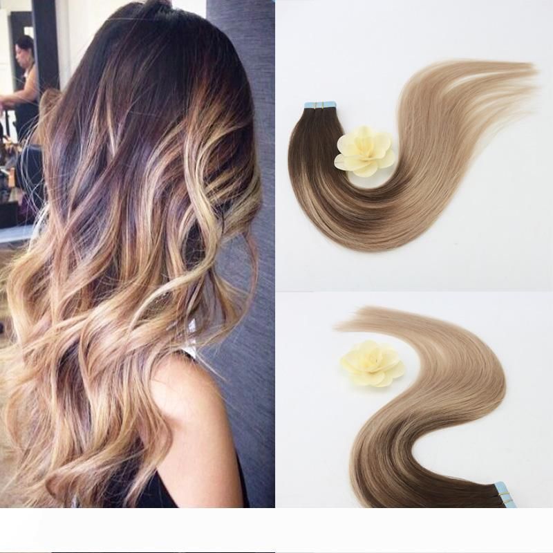 A Easy To Dye African American Human Tape Hair Extensions Brazilian