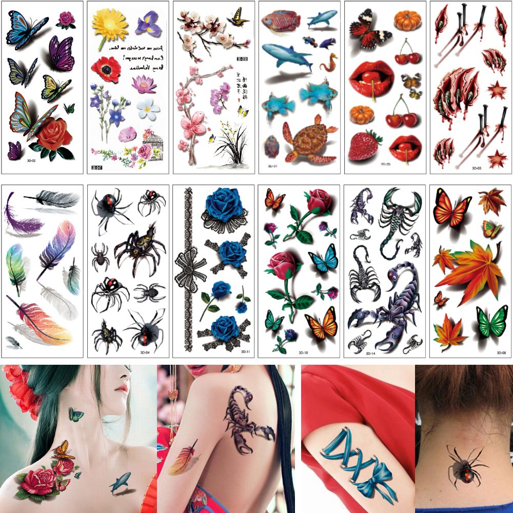 9 19cm Tatuajes 3d Tatuajes Corporales Temporales Diseños Falsos