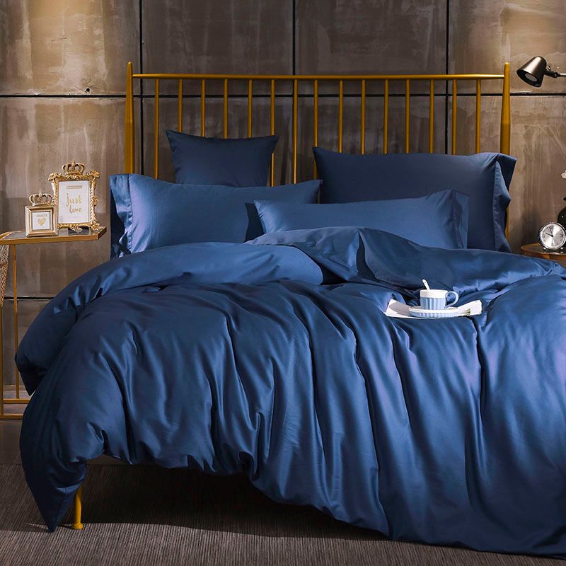 Plain Purple Pink Orange Grey Blue Bedding Set Queen King Size High Plain Purple Pink Orange Grey Blue Bedding Set Queen King Size High Quality Percale Cotton Duvet Cover Bed Sheets Pillowcase Covers For