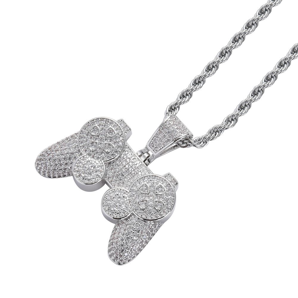 Wholesale High Quality Game Machine Handle Necklace Pendant Mens Full